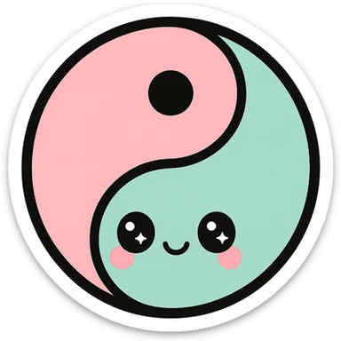 little alchemy style icon
subject: tao
border: medium-black
shape: round, circular
background: white
style: full color fill with medium black outlining sticker