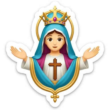 ave maria's emblem with a touch OF MAJENTA sticker