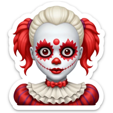 cute skeleton woman clown with makeup sticker