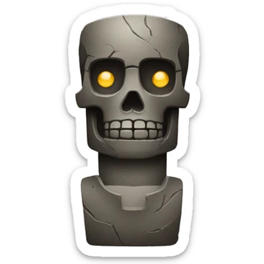 combine the skull and moai emoji sticker