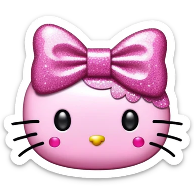 Glitter bow hello kitty sticker