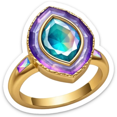 crystal geode ring sticker