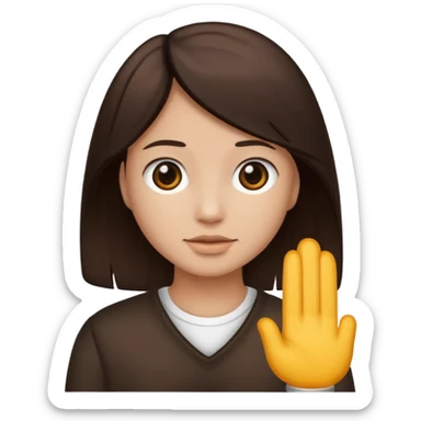 Dark brown hair, light skined sticker