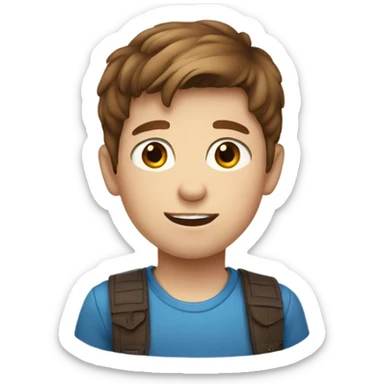 Blue eyed boy with brown hair sticker