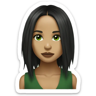 Zoë Kravitz, portrait, green eyes sticker