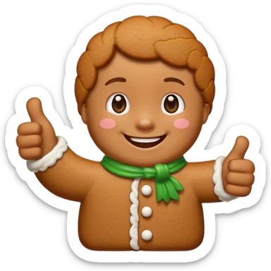 thumb up in gingerbread style sticker