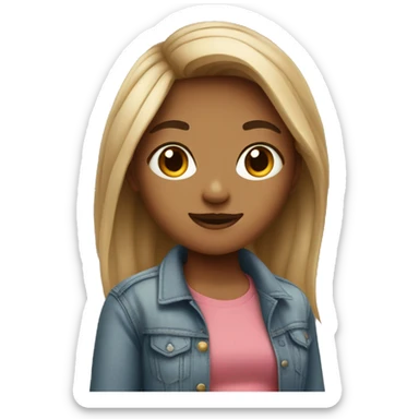 Girl wearing baggy pants and a crop top  sticker