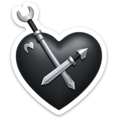 Corazón negro con una flecha sticker