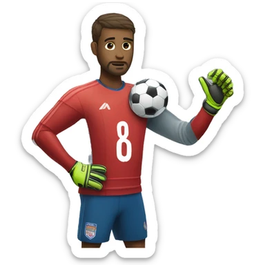football goalkeeper standing, preparing to save a shot with nothing in his hands sticker