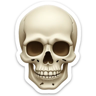 elaborate human skull sticker