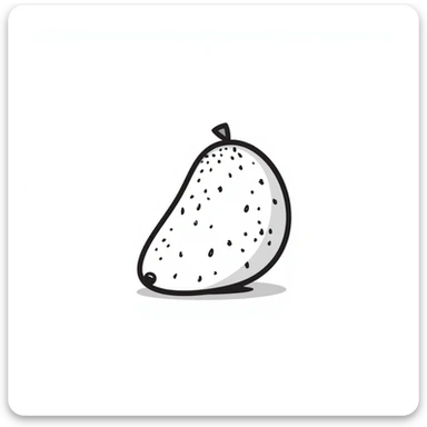 a black and white doodle of a mango sticker