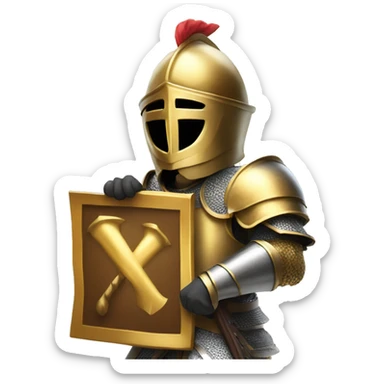 Golden Knight victory holding a big sign sticker