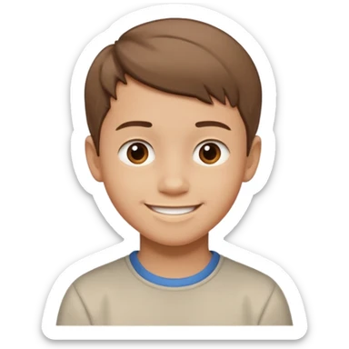 A boy sketch smiling sticker