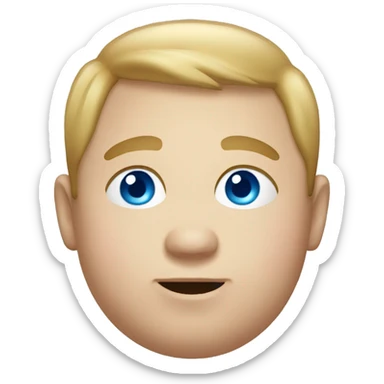 Fat boy with thin hair and blue eyes  sticker