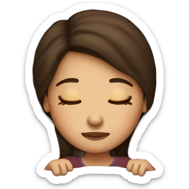 brunette girl sleeping cozy sticker