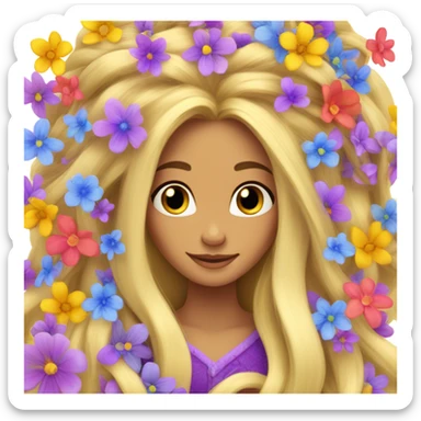 Rapunzel tangled flowers in hair sticker