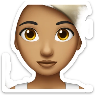 Girl with black hair and tan skin dreaming about her luxury life sticker