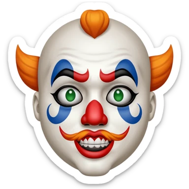 The simple Insane Clown Posse face makeup on a simple round emoji sticker
