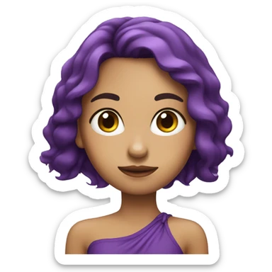 Chica pelo morado piel blanca ojos morados  sticker
