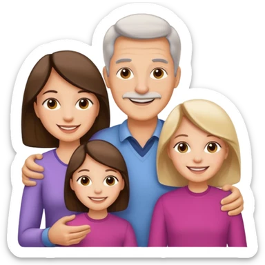 Familia : esposo , esposa , hija mayor , hija menor. sticker