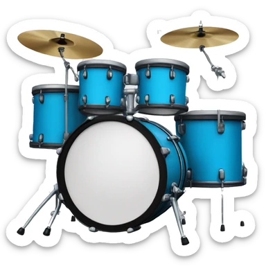 Cerulean 4 piece Drum set  sticker