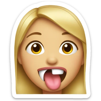 Girl shaking her tongue  sticker