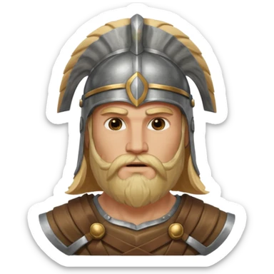 ancient greek warrior with long blonde hair and beard sticker