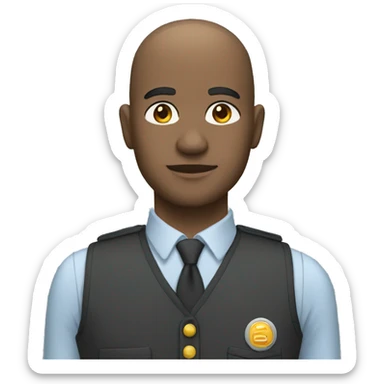 black haired half-bald train driver sticker
