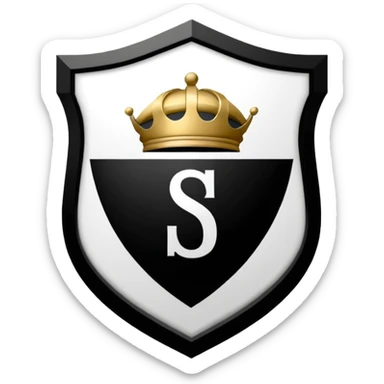 Football club  SV Angers logo, black and white striped shield with 1919 year, sports team emblem sticker