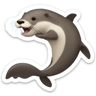 Otter being eaten by a whale sticker