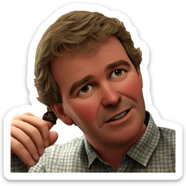 boy in plaid shirt indoors sticker