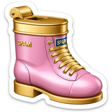 Moschino style spam can shoe sculpture  sticker
