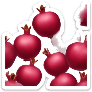 realistic burgundy pomegranate fruit sticker