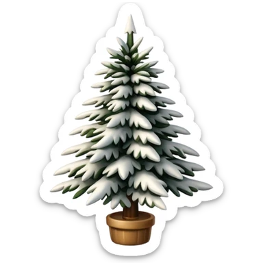Realistic isolated off white fir christmas tree   sticker