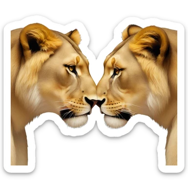 Lions kissing  sticker