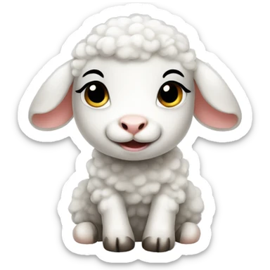 Baby lamb white sticker
