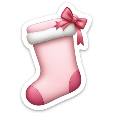  light pink Christmas stocking with bow sticker
