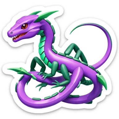 Pokemon legendary purple and cian crystal rayquaza sticker