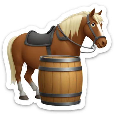 Horse turning a barrel sticker
