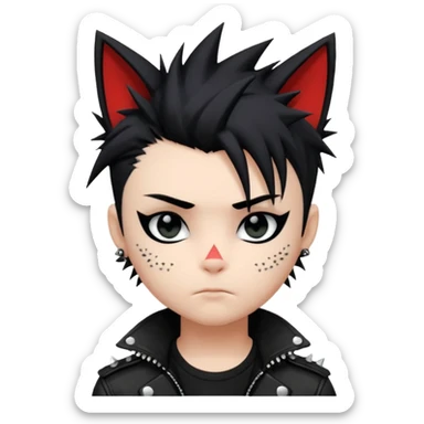 Cute Edgy Attractive Punk Catboy sticker