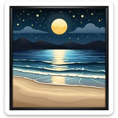 Night beach sticker