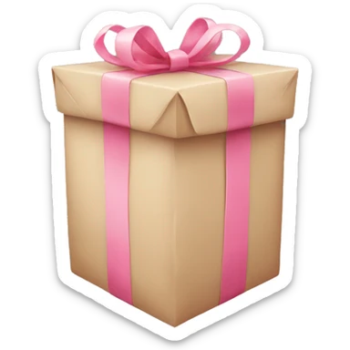 gift with beige and pink wrap  sticker