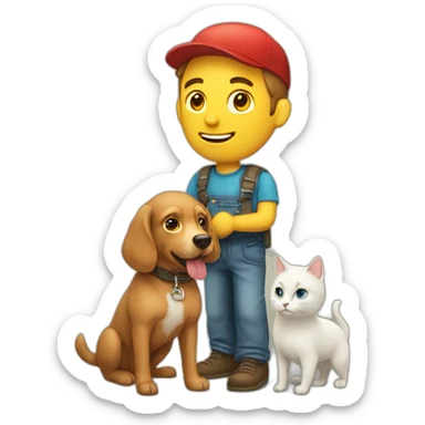 Man met rode pet sticker