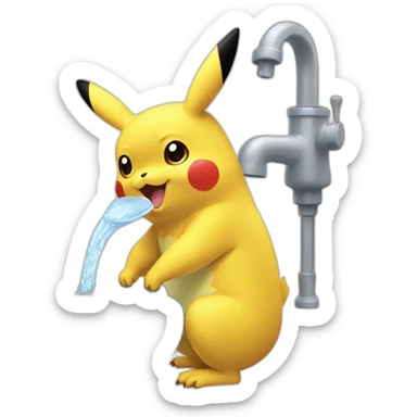 pikachu-washing-hands-with-soap sticker