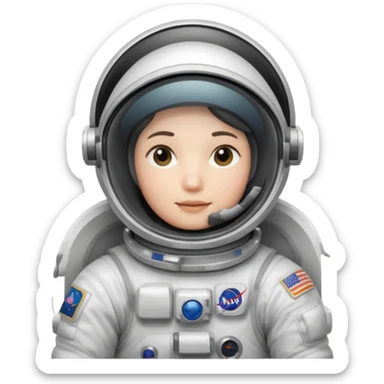 Astronaut floating in space no face only helmet sticker