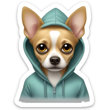 Chihuahua wearing a hoodie sticker
