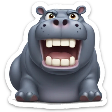 yelling angry hippo sticker