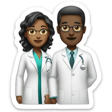 Black doctor and pharmacist sticker