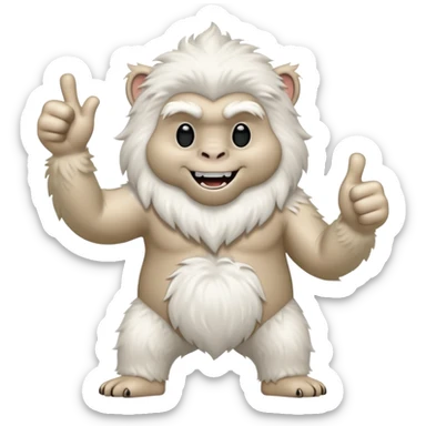 yeti dancing, thumb up sticker