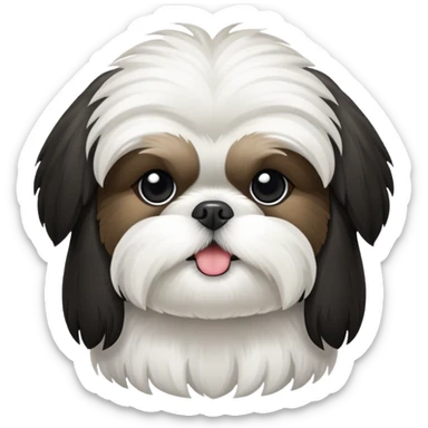 Shitzu black and white sticker